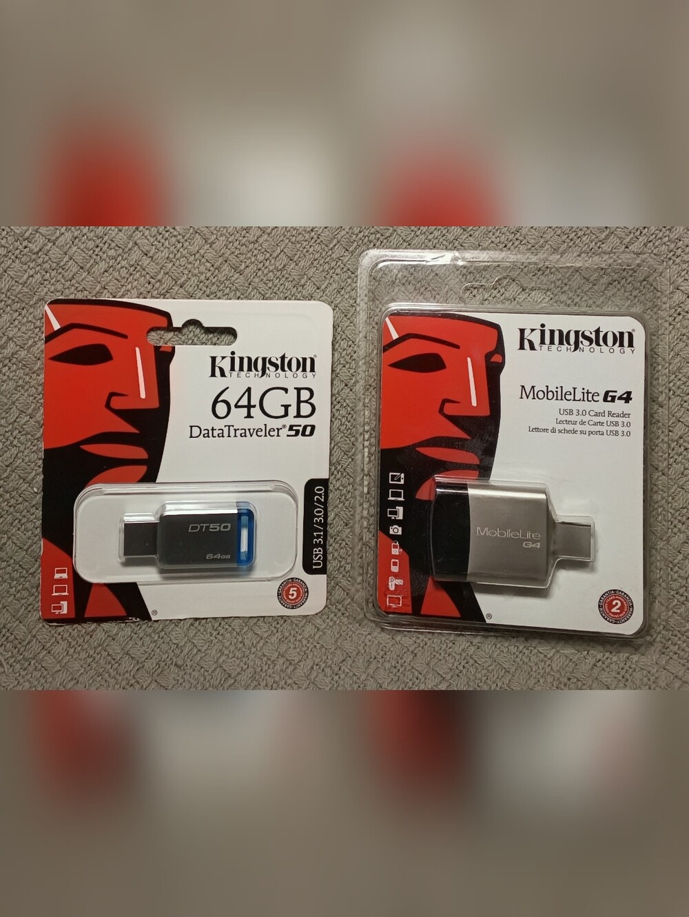 Kingston Bundle DataTraveler 50 64GB USB 3.0 Flash Drive + MobileLite G4 USB 3.0